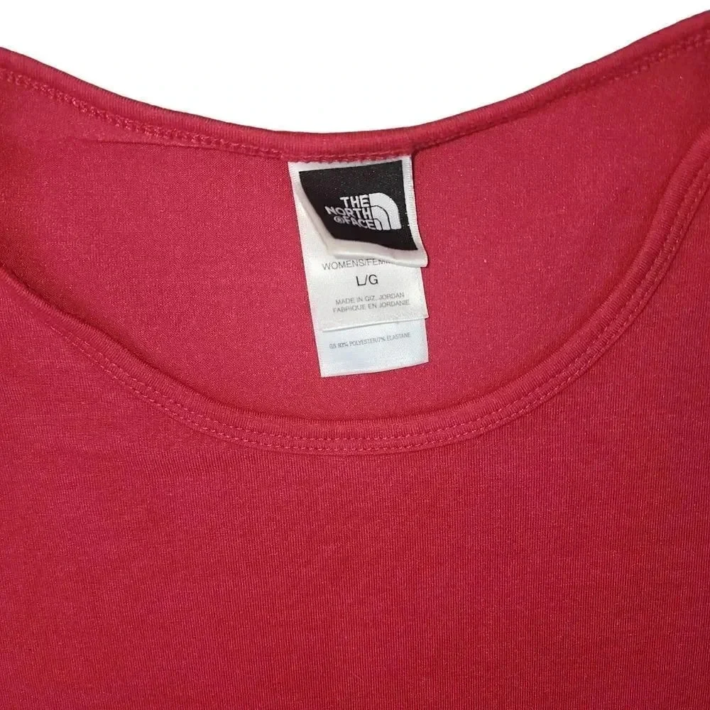 The North Face T-Shirt Women's Size Large Red Crew Neck Short Sleeve Pullover